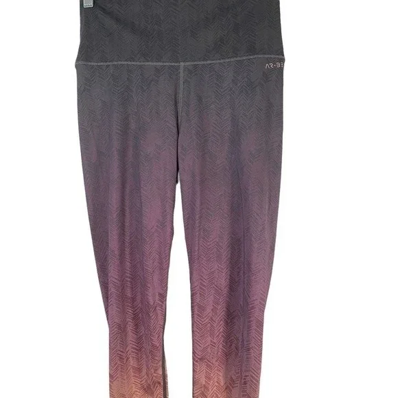 AR-33 Womens Gray Purple Ombre High Waist Legging Size Medium - Picture 2 of 11